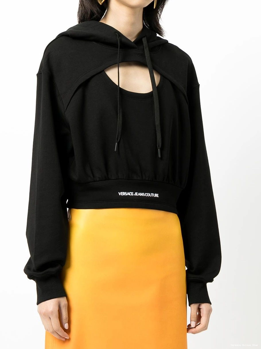 Affordable logo-waistband cut-out Versace Couture Women Jeans hoodie 0809